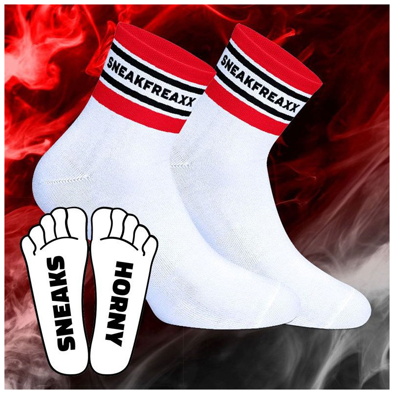 SneakFreaxx Chaussettes basses SNEAKS HORNY SHORT Blanches
